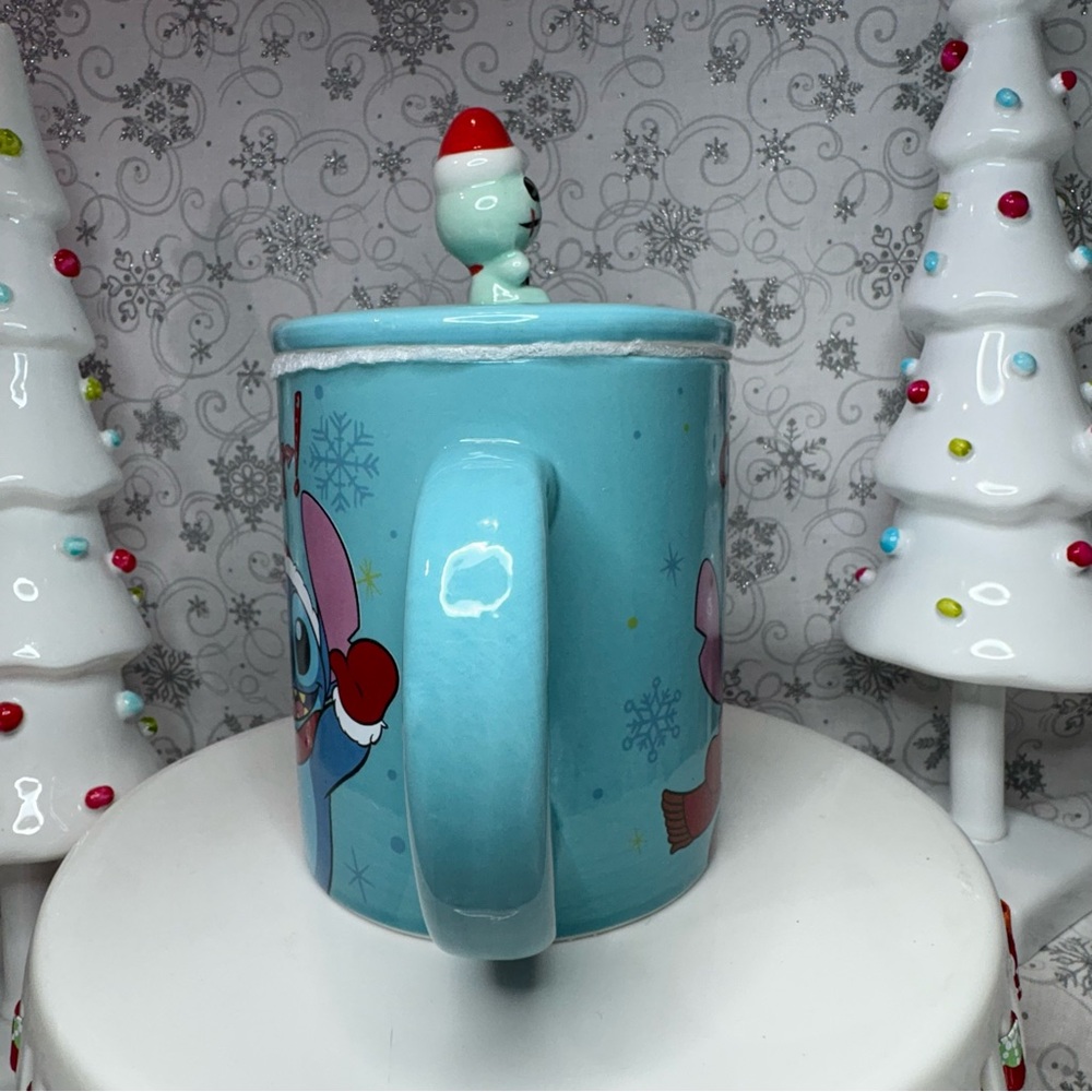 Disney Christmas CHEER Santa Hat Stitch & Santa Scrump Mug Topper Ceramic Mug - Picture 3 of 12